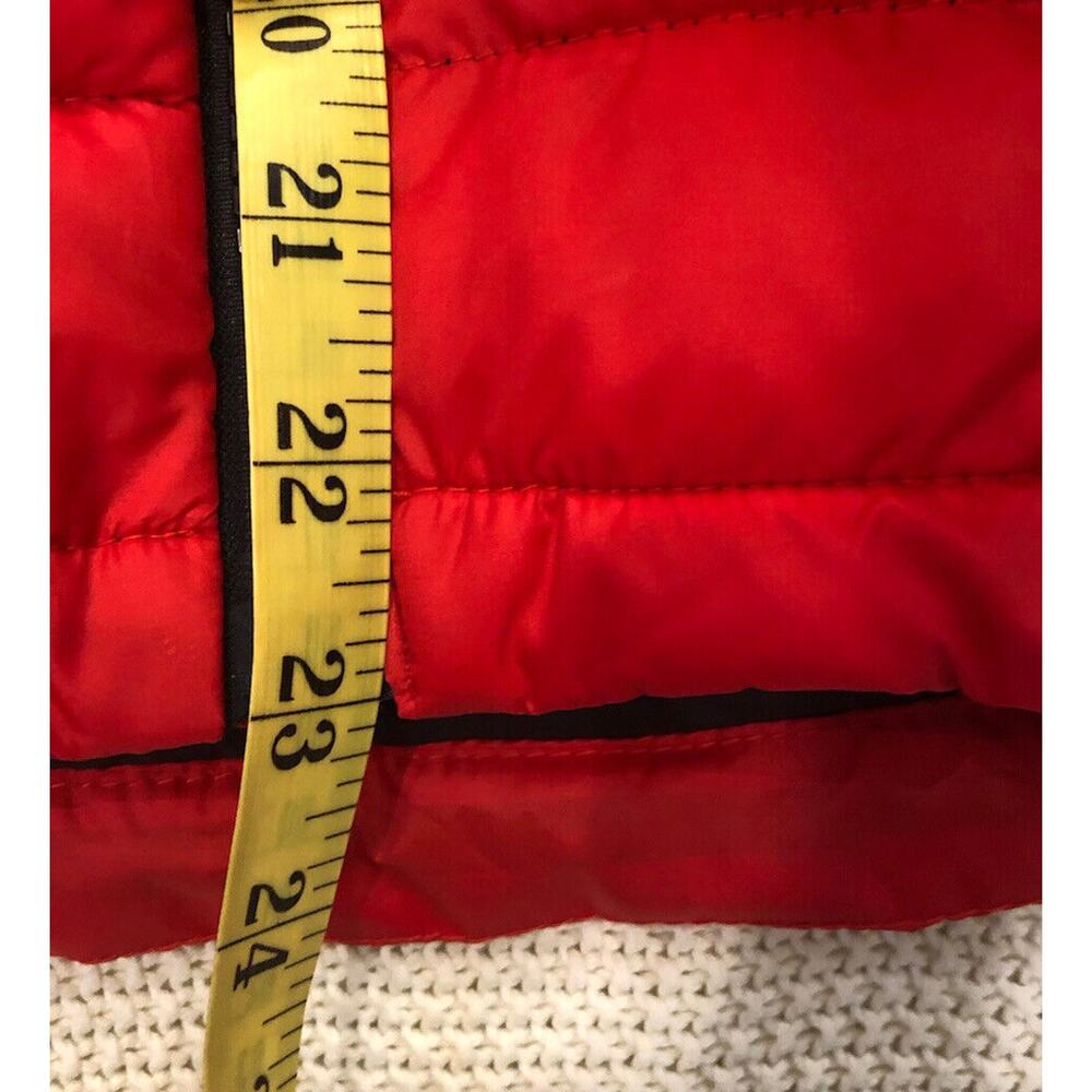 SUPERDRY Japanese Puffer Womens Vest Gilet Hooded Size S/M Red W Shiny Finish - Picture 8 of 11